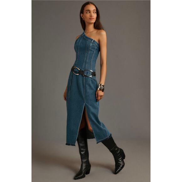 Forever That Girl for Anthropologie Dresses & Skirts - Anthropologie  Forever That Girl Camila One Shoulder Denim Dress